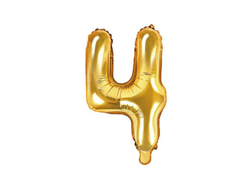 Picture of FOIL BALLOON NUMBER 4 GOLD 16 INCH